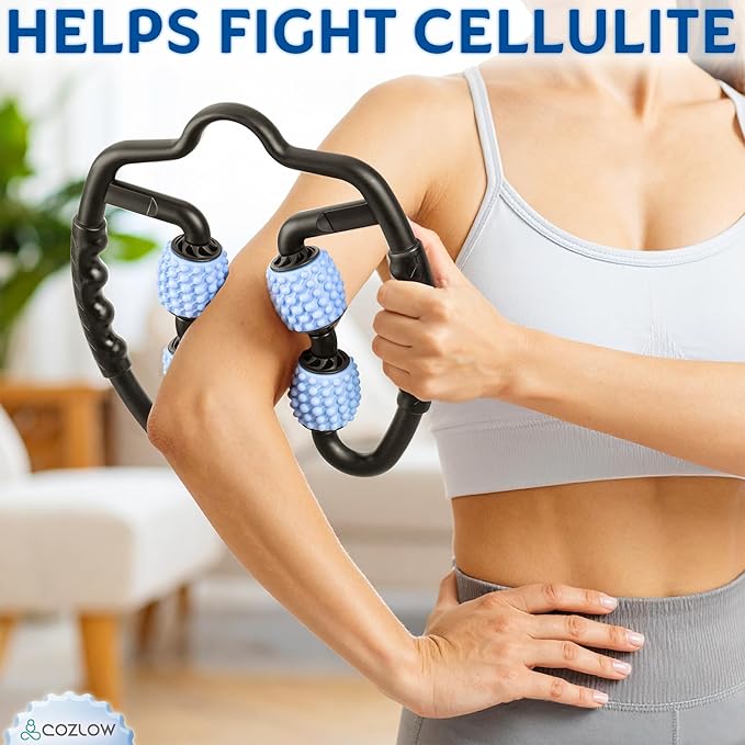 COZLOW Dual Sided Muscle Roller - Cellulite Massager for Arms and Legs - Flexible Massage Tool - Effective Sculpting Massage for Thighs, Butt