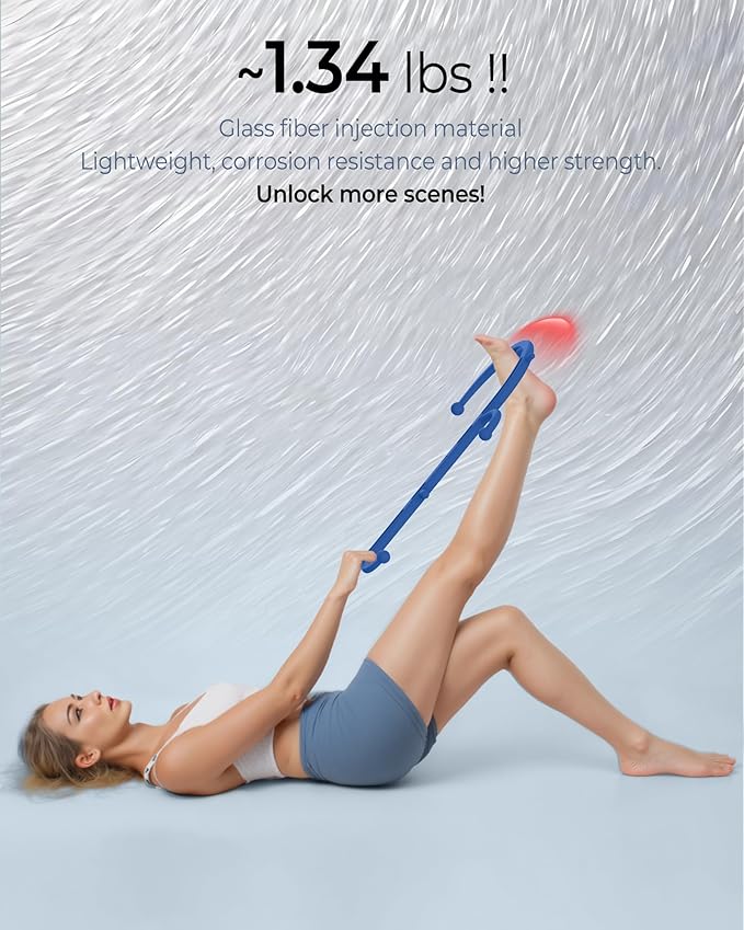 Back and Neck Massager for Pain Relief Deep Tissue, Upgraded Full Body Trigger Point Cane Massage Tools, Massage Stick Pressure Point Hook, Muscle Knot Remover Tool (Blue)