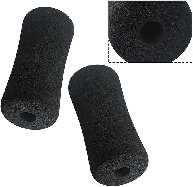 Fitness Equipment Foot Foam Pads Rollers Replacement Set for Weight Bench Leg Extension Home Gym Exercise Machines for 22-25mm Tube Diameter Black 2 Pieces(23 * 100 * 175mm)