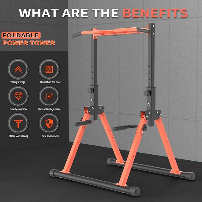 Pull Up Dip Station For Home Gym Strength Training Fitness Workout Station Chin-Ups Push-Ups Pull-Ups Dip-Ups 330LBS T055CDC