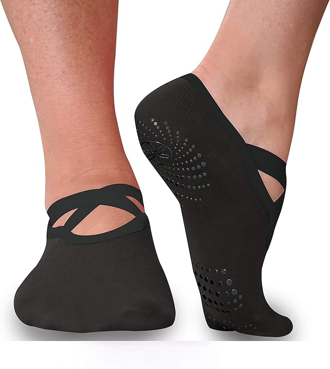 Gaiam Grippy Studio Yoga Socks for Extra Grip in Standard or Hot Yoga