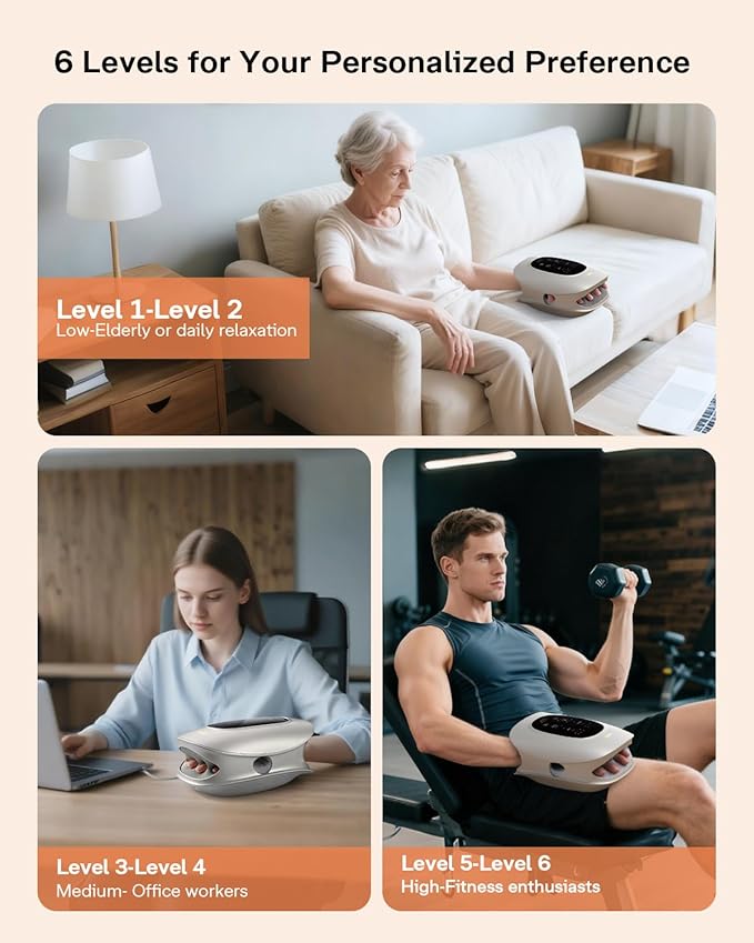 ALLJOY Hand Massager with Heat and Compression, Knuckle Stretching and Hand Massage, 6 Modes 6 Intensities 3 Heat for Arthritis and Carpal Tunnel Relief, Valentines Day Gifts for Women Men(White)