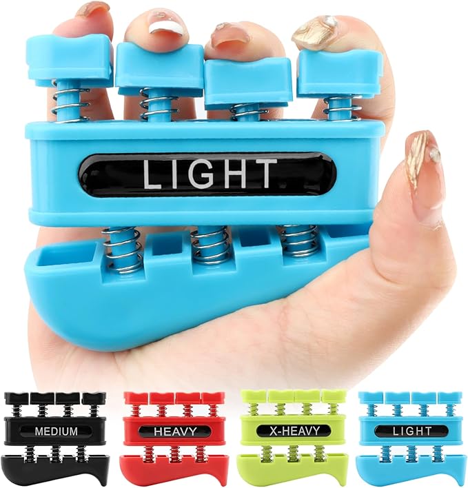 4Pcs Finger Strengthener, Finger Exerciser, Hand Exerciser for Improve Dexterity and Strength in Fingers, Hands, Forearms–Grip Strength Trainer for Musicians, Climbers