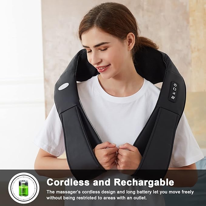 cotsoco Neck Massager,Shiatsu Shoulder and Back Massager with Heat, Electric Deep Tissue Massage Pillow for Body Muscle Pain Relief,Best Gifts Mom Dad Women Men,Home, Office Car Use