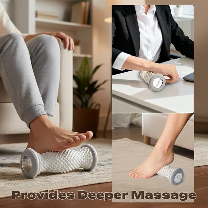 FREATECH Foot Massager Roller with 459 Spiky Massage Points, Durable PP Material, Plantar Fasciitis Relief, Deep Massage for Heel & Arch Pain, Reflexology Acupressure Tool for Muscle Relaxation