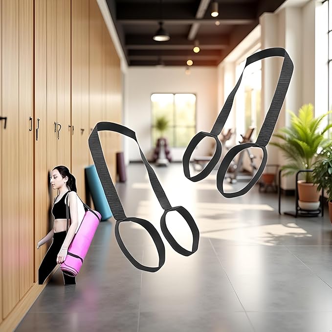 2Pcs Yoga Mat Straps For Carrying - Yoga Mat Elastic Straps,Adjustable Yoga Carrying Strap Holder Straps,Exercise Mat Carrier Strap,Weight Loss Fitness Binding Rope,Exercise and Fitness Accessories