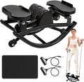 Gannyfer Rock Stepper with Digital Display, Side to Side Lateral Stepper Machine with Resistance Bands for Home Workout, Low-Impact Fitness Equipment for Legs, Glutes & Core