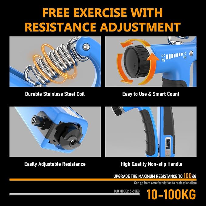 JKSHMYT Grip Strength Trainer Kits (5 Pack), Adjustable Resistance Forearm Strengthener, Hand Gripper Strengthener for Muscle Building