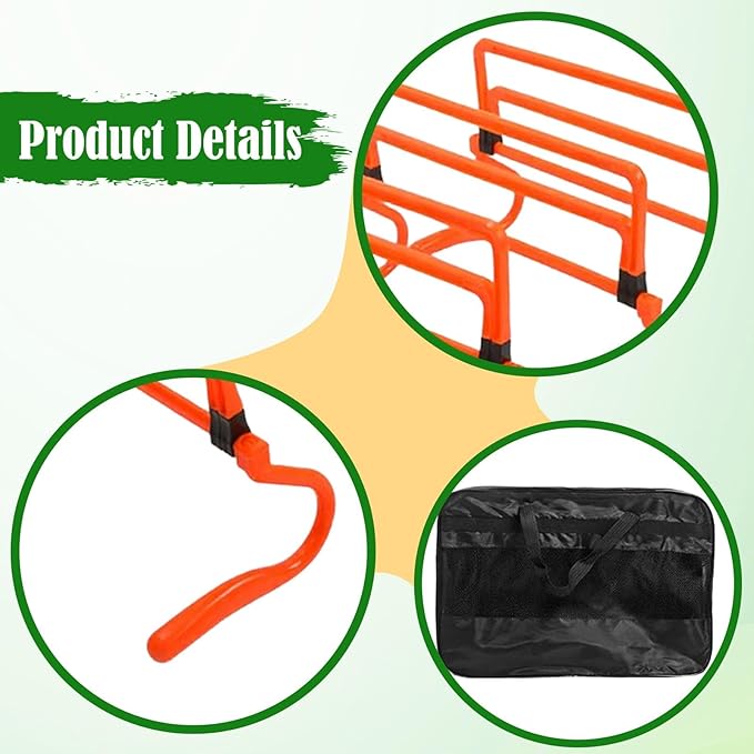 5Pcs Agility Training Hurdles Agility Speed Training Equipment Adjustable Height for Soccer Outdoor Sports Foot Exercise, Orange