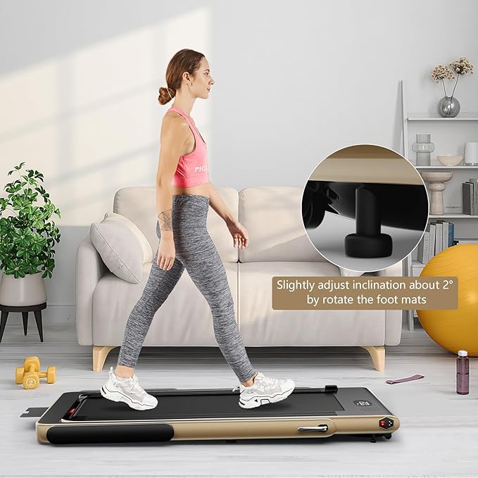 Goplus 2 in 1 Folding Treadmill, 2.25HP Superfit Under Desk Electric Treadmill, Installation-Free with Remote Control, APP Control and LED Display, Walking Jogging for Home Office
