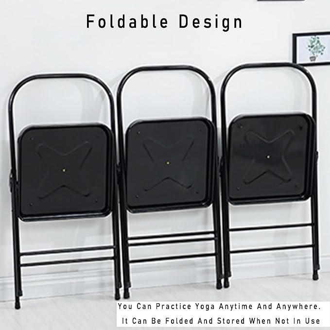 Yoga Chair,Easy to Carry and Store,Soft Sponge Cushion,Foldable Pilates Chair,for Indoor and Outdoor Yoga Studios(Color2)