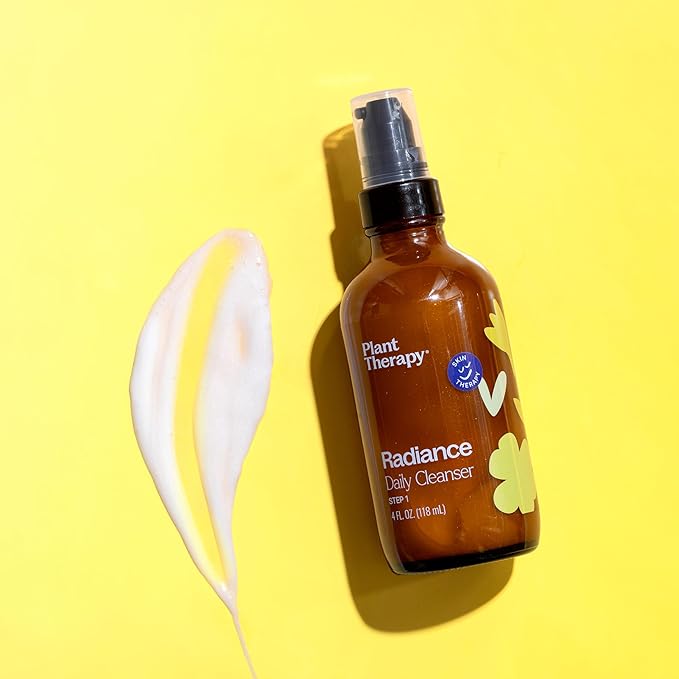 Plant Therapy Radiance Gel-Cream Cleanser 4 oz Removes Makeup, Dirt, & Oil, Gentle, Hydrating, Facial Cleanser