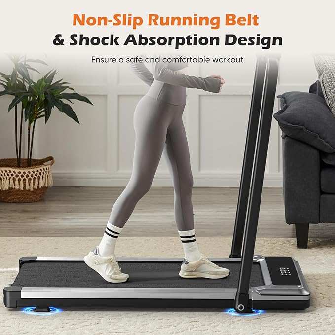 Sweetcrispy Compact Treadmill for Small Spaces, Quiet Under-Desk Walking Pad, Slim & Portable Design for Home Office Workouts, Easy to Store, Ideal for Apartments and Work-from-Home Fitness