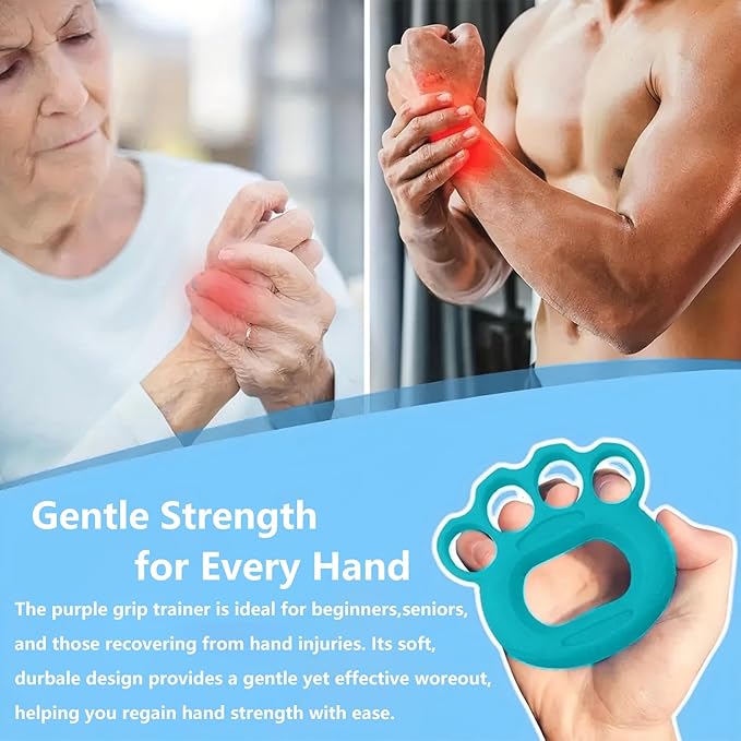 Grip Strength Trainer with Four Ring, Hand Strengthening Devices 3-Pieces for Rehabilitation Training, Stress Relief, Forearm Strengthene for Men & Women