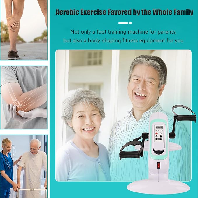 Under Desk Bike Pedal Exerciser, Mini Exercise Peddler with LCD Display, 12 Levels Speed Adjustment, Portable Exercise Pedal Bike for Legs and Arms, White