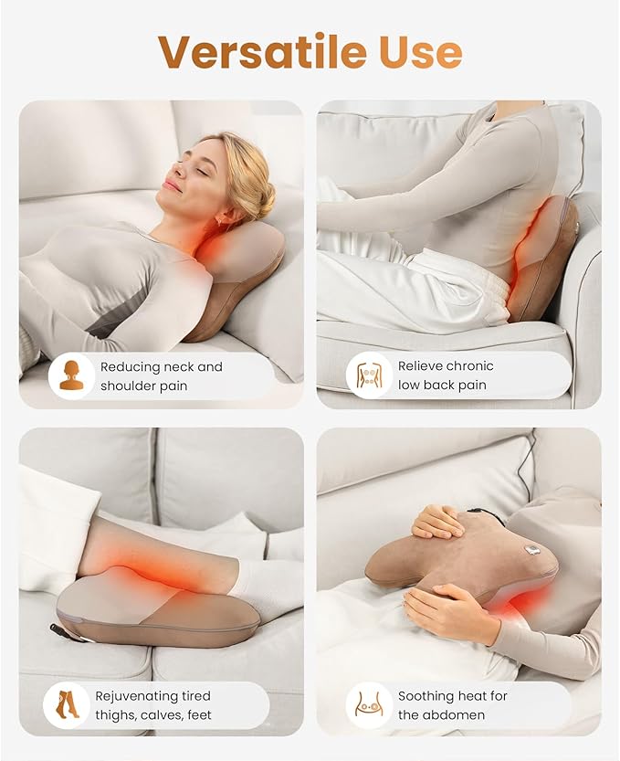 BOB AND BRAD Back Massager with Heat FSA Eligible, EZBack Corded Back Massager for Pain Relief Deep Tissue, Shiatsu Back Shoulder and Neck Massage Pillow, Soothing Full-Body Relief for Women Men