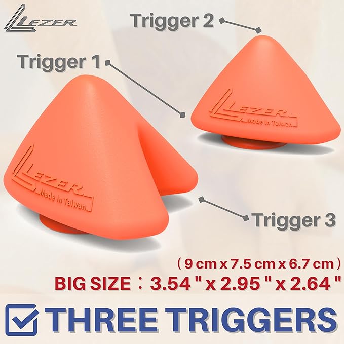 LEZER Large Trigger Massage Point, Manual Massage Ball, Hip Hook, Muscle Knot Release Tool, Deep Tissue Relief, Hip Flexor Iliacus Back Psoas Hand Foot Myofascial Physical Therapy, 3.5 inｘ3 in, Orange