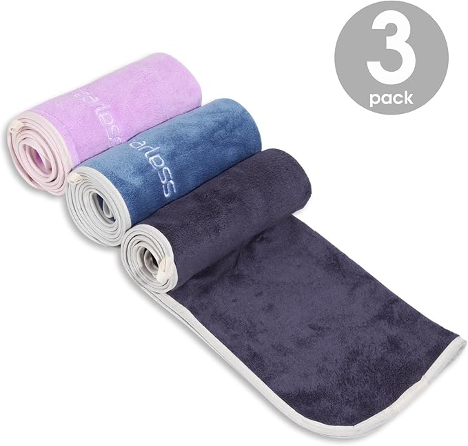 Microfiber Gym Towel Set for Men Women, Super Soft and Quick-Drying Towels for Fitness, Yoga, Cycling, Swimming (Blue, 3 Pack)