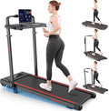 Walking Pad Treadmill with Desk Workstation, 15% Incline Treadmill with Handle Bar, Foldable Treadmills Under Desk for Home/Office, 400 lbs+ Capacity, Adjustable Height, Removable Desk, 3.5HP Motor