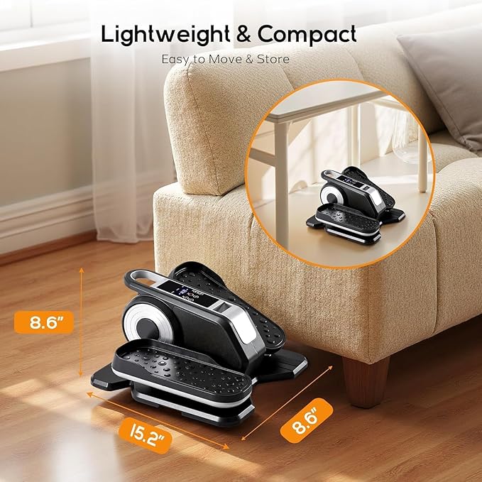 NEWBULIG Under Desk Elliptical Machine, Ellipse Leg Exerciser As Seen On TV with Remote Control, 12 Adjustable Speeds