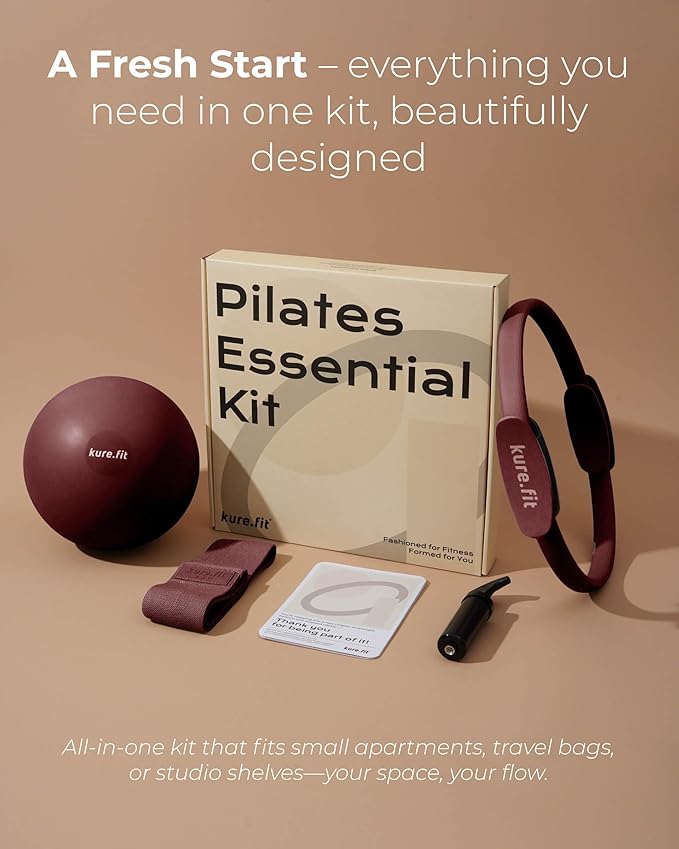Pilates Kit for Women – Home Pilates Equipment Set with Ring, Ball & Resistance Bands | Pilates Starter Kit with Accessories in Gift Box