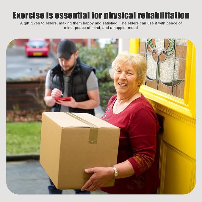 Pedal Exerciser Bike Rehabilitation Trainer, Upper Lower Limb Rehabilitation Machine, Adjustable Fitness Equipment for Seniors, Elderly Home Pedal Exercise Bike for Total Body Red Black