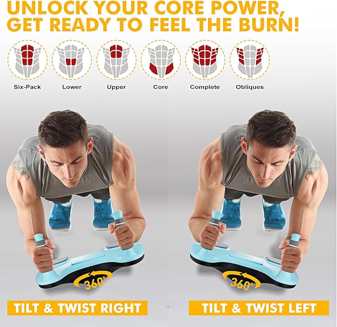 2-in-1 Balance Boards & Wobble Board with Adjustable Handles – Balance Boards for Adults AB Workout Equipment with Balance Pad, Balance game for Wobbles Adults, gifts for Balance Board Kids game
