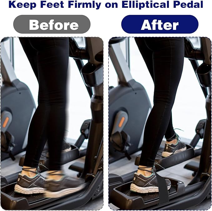 6PCS Leg Exerciser Pedal Straps, Universal Adjustable Bike Pedal Band, Non-Slip Foot Strap for Under-Desk Elliptical Machines, Leg Training, Home and Office Exercise Accessories