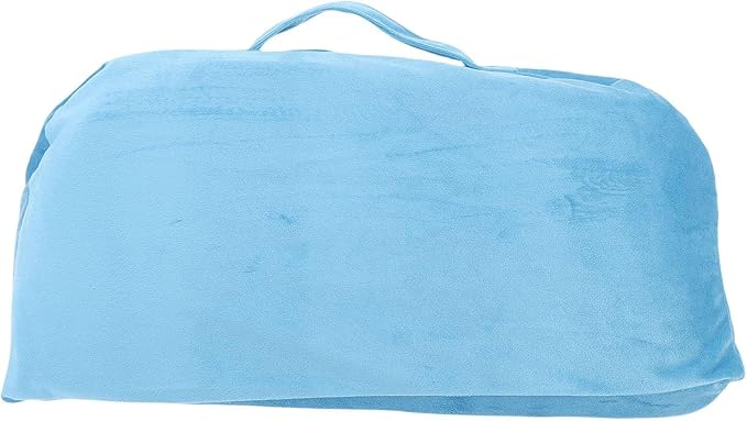 Dioche Wooden Meditation Bench Ergonomic Detachable Meditation Kneeling Stool with Soft Cushion and Carry Bag for Home Yoga and Practice Wood Cotton Material (Blue)