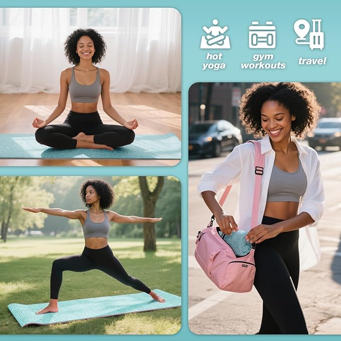 Hot Yoga Towel,Microfiber Yoga Mat Towels Non Slip for Hot Yoga Absorbent Microfiber Sweat Anti-Slip Cover,Bikram,Pilates,Exercise,Fitness 28 inch X 72 inch Blue Green 2 Pack