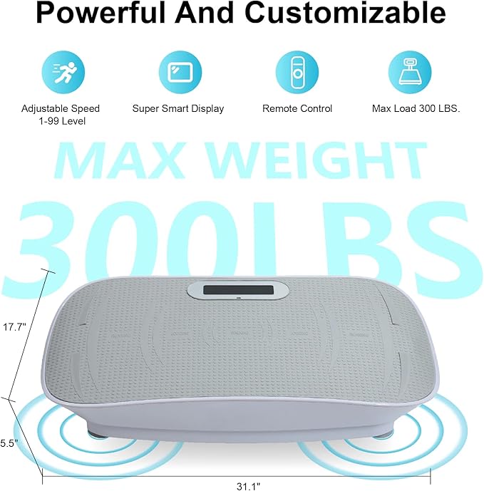 Full Body Vibration Platform Crazy Fitness Massage 10-Frequency Weight Loss & Fat Burner Shaking Machine for Unisex