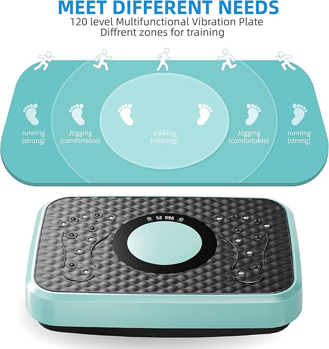 Vibration Plate Machine with Resistance Bands and Remote Control 125 Speed Levels 450LB Capacity Whole Body Oscillating Platform for Home Use