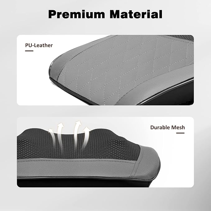 Boriwat Back and Neck Massager with Heat - 3D Kneading Massage Pillow for Neck, Shoulder, Leg Pain Relief - Gifts for Men, Women, Mom, Dad - Relax at Home, Office, Car - Dark Gray