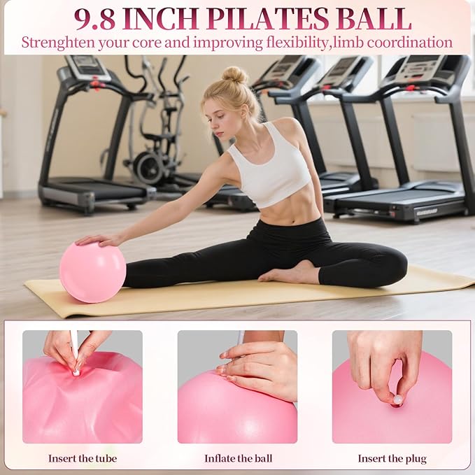 Pilates Essentials Kit for Women 15 Pcs Pilates Equipment for Home Workouts with Yoga Circle Ball Ring, 5 Resistance Bands,Pedal Puller Resistance Band,Anti Slip Socks for Starter Set