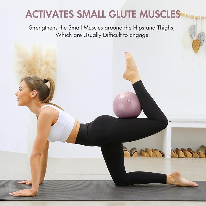 Pilates Ball 9 Inch Core Ball, Small Exercise Ball Between Knees for Physical Therapy, Small Yoga for Pilates, Yoga and Core Training, Fitness for Workout at Home Gym and Office