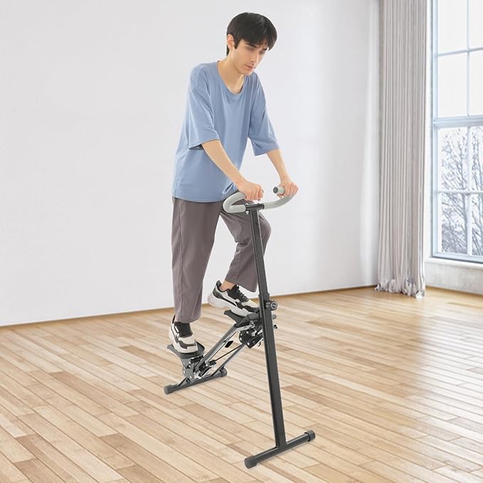 Home Workout Stair Stepper, Folding Vertical Climber Cardio Exercise Machine, Stair Stepper with Handlebar for Full-Body Exercise Stair Stepper with Stable Frame for Women & Men
