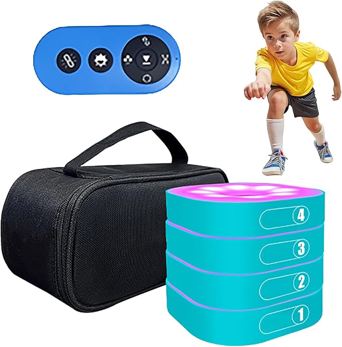 Reaction Training Lights for Kids, Speed Agility Response Training Reaction Lamp, Basketball Boxing Soccer Training Equipment Teaching Props for Sport, Fitness