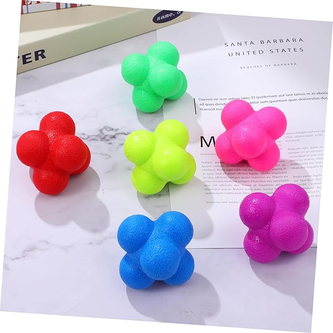 6pcs Hexagonal Reaction Balls Reaction Training Toys Smart Reflex Balls