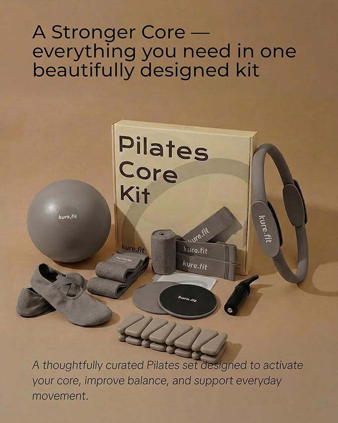 Pilates Kit for Women – Home Pilates Equipment Set with Ring, Ball & Resistance Bands | Pilates Starter Kit with Accessories in Gift Box