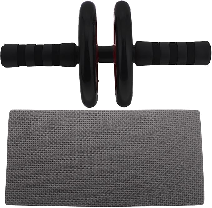 BESTonZON Red Silent Ab Roller Wheel for Core Workout, General Fitness Equipment for Abdominal Muscle Training, Indoor and Outdoor Exercise Wheel for Men and Women