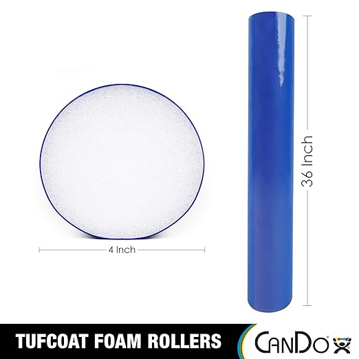 CanDo Premium TufCoat Blue Coated Foam Rollers for Muscle Restoration, Massage Therapy, Rehabilitation, Sport Recovery and Physical Therapy for Home, Clinic and Gym