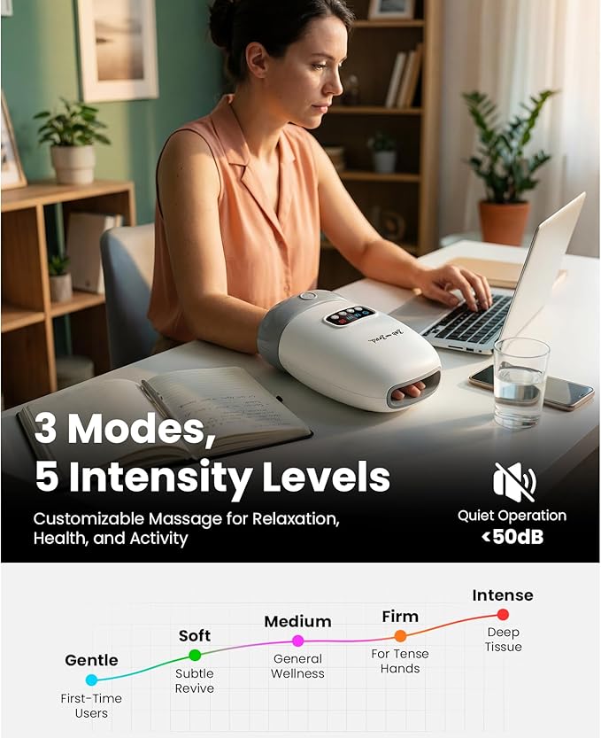 BOB AND BRAD Hand Massager with Heat and Compression, FSA-HSA Eligible, H60 Cordless Hand Massager for Arthritis and Carpal Tunnel, Pain Relief Heated Wrist Finger Massage, 5 Intensity Settings