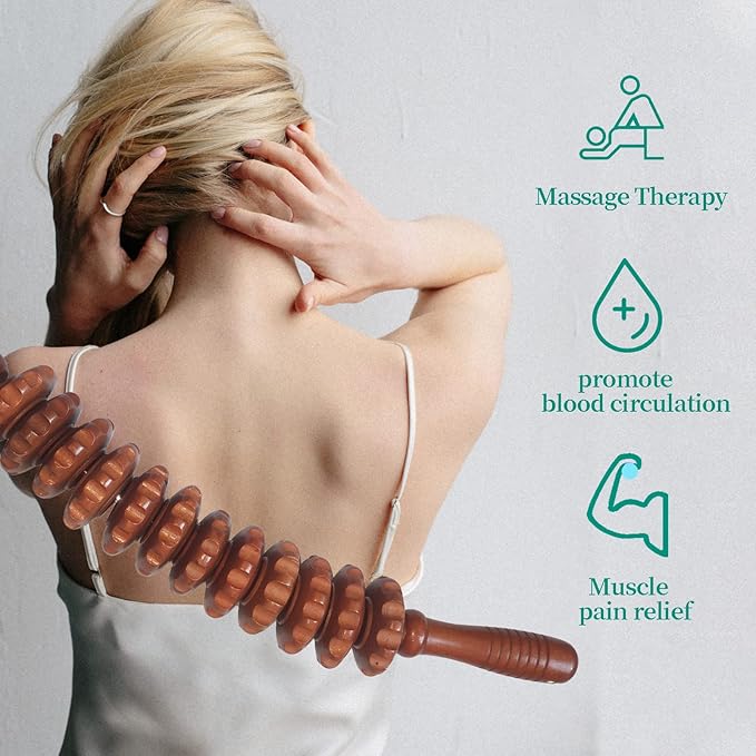 Wood Therapy Massage Tools, Curved Massage Roller Stick for Body Sculpting, Lymphatic Drainage Massager, Maderoterapia Kit, Cellulite Massager for Fat Removal