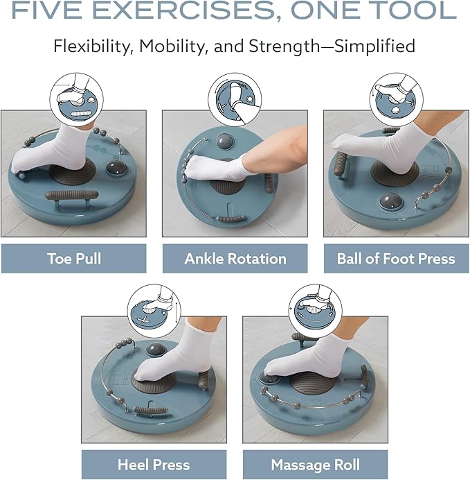 PT Pro Ultra Foot Trainer – 5-in-1 Foot & Ankle Exerciser and Foot Stretcher – Plantar Fasciitis Relief for Arch & Heel Pain – Deep Tissue Foot Massager for Reflexology & Muscle Recovery