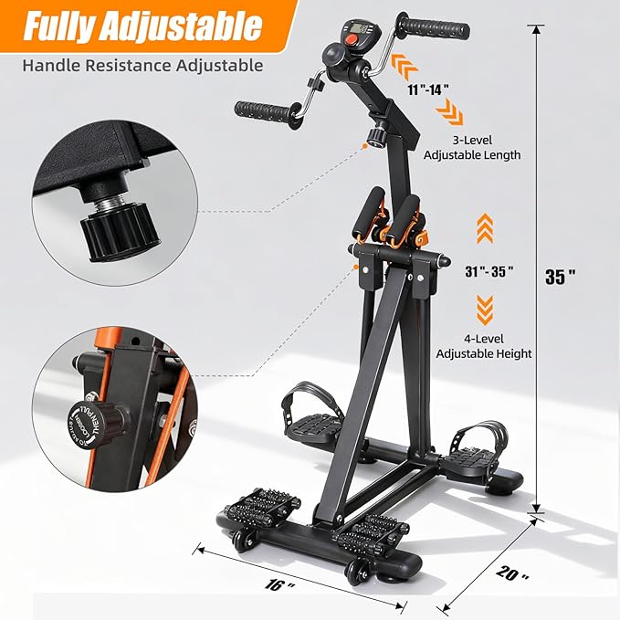 Arm and Leg Exercise Pedal Machine for Seniors, Seated Rehabilitation Bike for Physical Therapy, Elderly Stroke Recovery & Mobility Training Equipment