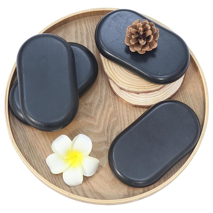 Master Massage 4-Piece XXL Super Extra Large Oval Basalt Hot Stone Set – 6” x 3.4” x 1.1” for Spa, Salon, and Professional Massage Therapy