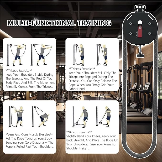 Endless Rope Trainer Adjustable Resistance Trainer Machine Suspension Training System Home Gym Infinity Rope for Interval Resistance Training