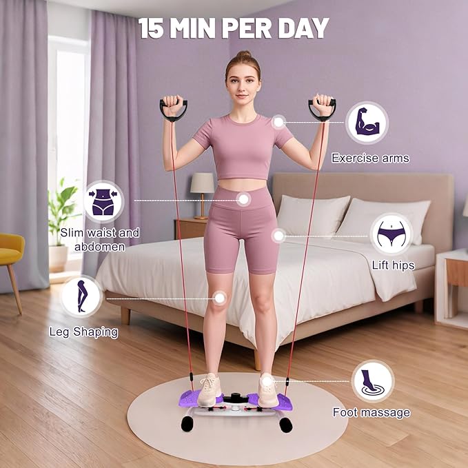 Waist Twisting Machine, Ab Twister Board for Exercise, Noiseless Exercise Waist Twister for Home Gym Equipment, 330 lbs Capacity | Track Time, Reps, Calories with Digital Display