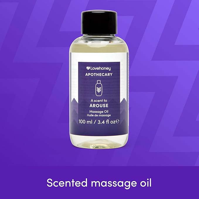 Lovehoney Apothecary Arouse Massage Oil 100ml - Sensual Massage Gel for Couple - Relaxing Body Massage Oil with Rose, Jasmine & Cedarwood Notes - Vegan Friendly