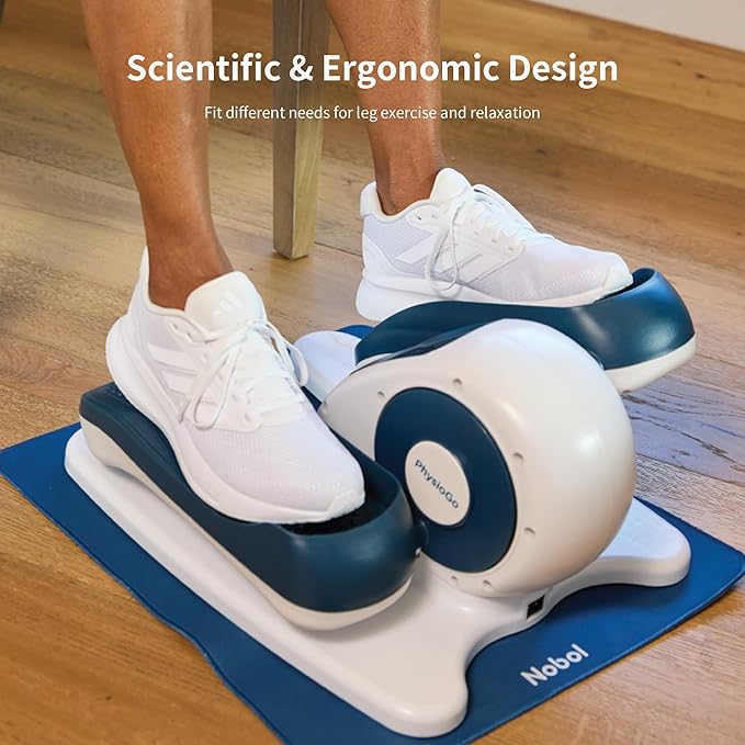 PhysioGo2 Elliptical Exerciser Machine for Adults – 8 Adjustable Auto Speeds, Manual & Motorized Pedaling, Bi-Directional Motion, Remote Control & LED Display – Low-Impact Cardio & Recovery Trainer